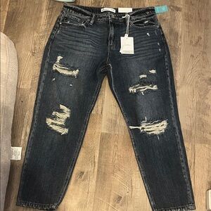 KanCan Women's Straight Leg Jeans - Dark Blue